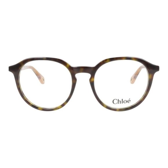 Chloé Womens Round/Oval Havana Brown Transparent Fashion Designer Eyewear - Picture 2 of 4